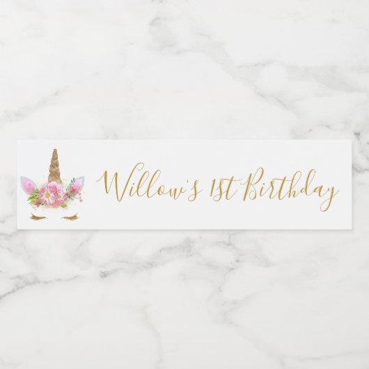 ユニコーン顔ウォーターボトルラベル ペットボトルラベル (シングルラベル)