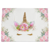 ユニコーン顔ガールベビーシャワー ラージペーパーバッグ (正面)