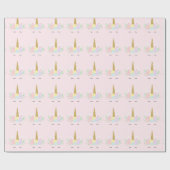 ユニコーン顔ギフトラッピング紙 ラッピングペーパー (フラット)