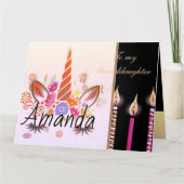 ユニコーン顔ケーキ誕生日 カード (正面)