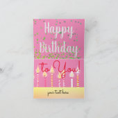 ユニコーン顔ケーキ誕生日 カード (内部)