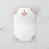 ユニコーン顔ハッピーユニコーンサンキューカード サンキューカード (内部)