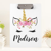 ユニコーン顔パーソナライズされた名 クリップボード