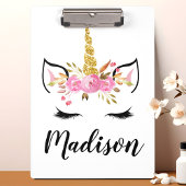 ユニコーン顔パーソナライズされた名 クリップボード