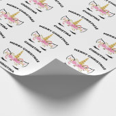 ユニコーン顔パーソナライズされた名 ラッピングペーパー (角)