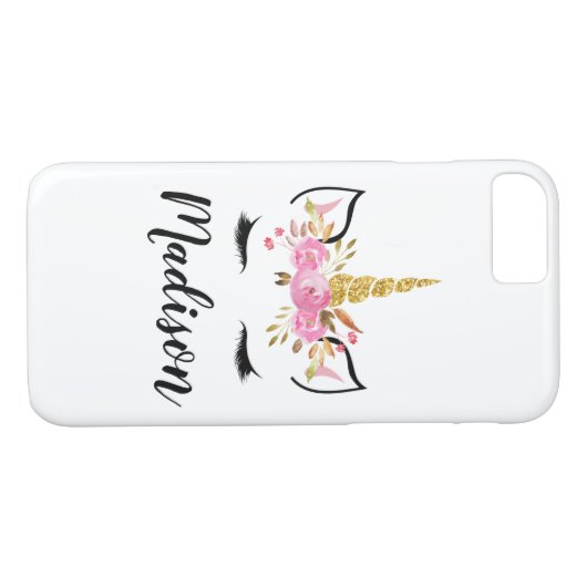 ユニコーン顔パーソナライズされた名 Case-Mate iPhoneケース (裏面(横))