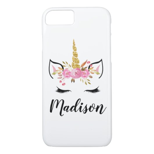ユニコーン顔パーソナライズされた名 Case-Mate iPhoneケース (裏面)