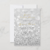 ユニコーン顔フェイク金ゴールドシルバーグレーグリッターラッシュズ 招待状 (裏面)