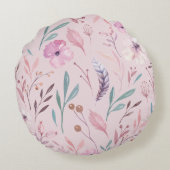 ユニコーン顔フローラ水カラーデザイン ラウンドクッション (裏面)