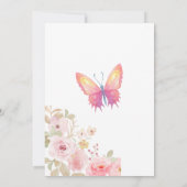 ユニコーン顔フローラ水彩バースデーパーティー 招待状 (裏面)