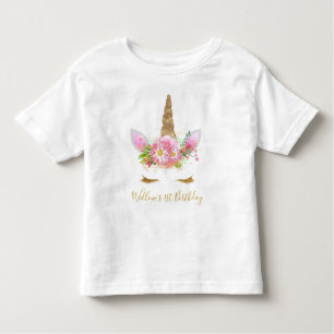 ユニコーン顔ラッフルTシャツ トドラーTシャツ