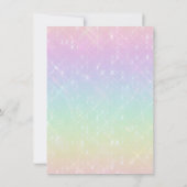 ユニコーン顔レインボーパールベビーシャワー招待状 招待状 (裏面)