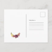 ユニコーン顔秋フローラ誕生日招待状 インビテーションポストカード (裏面)