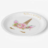 ユニコーン顔紙プレート ペーパープレート (アングル)