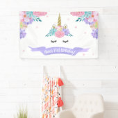 ユニコーン顔誕生日バナー背景 横断幕 (インサイチュ)