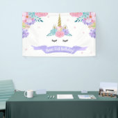 ユニコーン顔誕生日バナー背景 横断幕 (トレードショー)