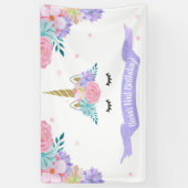 ユニコーン顔誕生日バナー背景 横断幕 (縦)