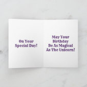 ユニコーン顔誕生日、赤と青のフローラ、ZKOA カード (内部)