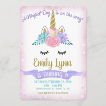 ユニコーン顔金ゴールドグリッターマジカルパステルフラワーズ