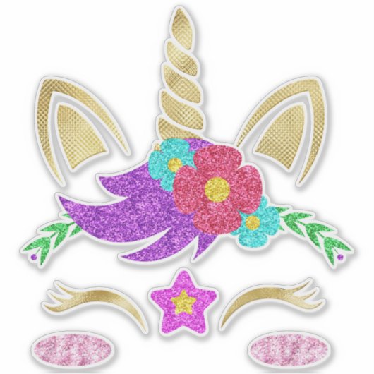 ユニコーン顔 シール (正面)