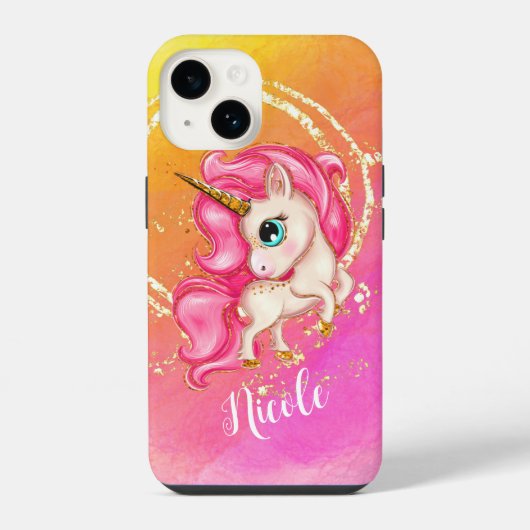 ユニコーン風カスタムiPhoneケース iPhoneケース (裏面)