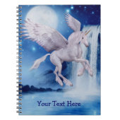 ユニコーン飛んでいるの滝パーソナライズされた ノートブック (正面)