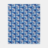 ユニコーン飛んでいるウォーターフォールファンタジーホース フリースブランケット (正面)