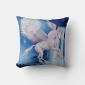 ユニコーン飛んでいるファンタジーアート クッション (正面)