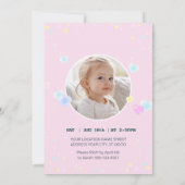 ユニコーン飛んでいる誕生日招待状 招待状 (裏面)