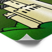 ユニコーン飛んでいる&キャッスルファンタジーアートポスター ポスター (角)