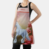 ユニコーン馬とバラ パーソナライズされた エプロン (インサイチュ)