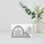 ユニコーン馬の白い大理石の気に動物 名刺 (スタンド正面)