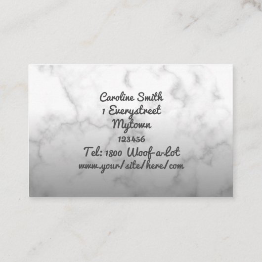 ユニコーン馬の白い大理石の気に動物 名刺 (裏面)