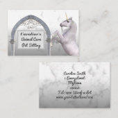 ユニコーン馬の白い大理石の気に動物 名刺 (正面/裏面)