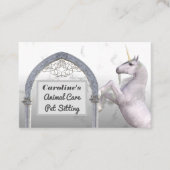 ユニコーン馬の白い大理石の気に動物 名刺 (正面)