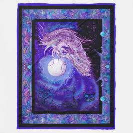 ユニコーン馬ポニーウマ科のパープルブルーpegasus eque フリースブランケット