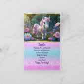 ユニコーン魅力的誕生日折りグリーティングカード カード (内部)