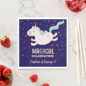 ユニコーン魔法お祝い誕生日 スタンダードランチョンナプキン (インサイチュ)