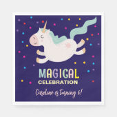 ユニコーン魔法お祝い誕生日 スタンダードランチョンナプキン (正面)