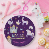 ユニコーン魔法お祝い誕生日 ペーパープレート (パーティー)