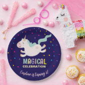 ユニコーン魔法お祝い誕生日 ペーパープレート (パーティー)