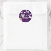 ユニコーン魔法お祝い誕生日 ラウンドシール (バッグ)