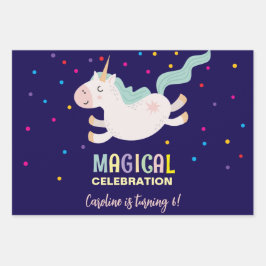 ユニコーン魔法お祝い誕生日 ラッピングペーパーシート