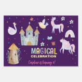 ユニコーン魔法お祝い誕生日 ラッピングペーパーシート (正面)