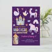 ユニコーン魔法お祝い誕生日 招待状 (スタンド正面)