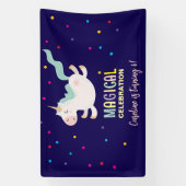 ユニコーン魔法お祝い誕生日 横断幕 (縦)