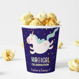 ユニコーン魔法お祝い誕生日 紙コップ
