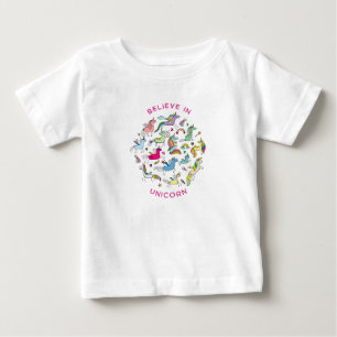 ユニコーン魔法かわいい ベビーTシャツ