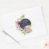 ユニコーン魔法のフローラの赤ちゃんシャワー ラウンドシール (封筒)