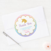 ユニコーン魔法の誕生日パーティーの好意ステッカー ラウンドシール (封筒)